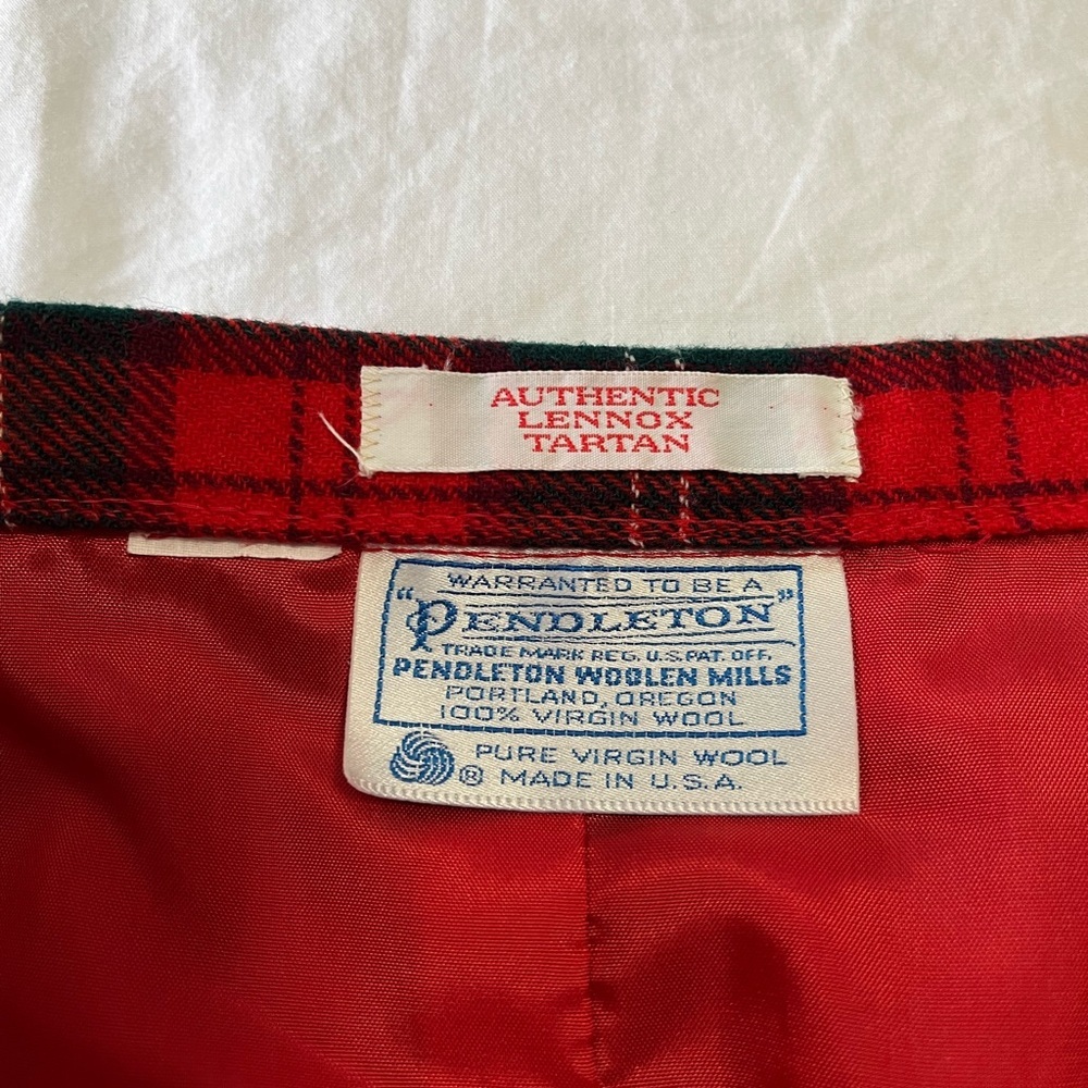 Pendleton | Women SZ 40 (XL) | VTG Blazer Skirt Suit | Lennox Tartan Wool Red - Picture 12 of 15
